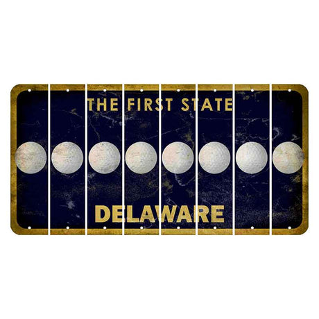 Delaware The First State Cut License Plate Strips (Set of 8) Golfball