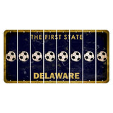 Delaware The First State Cut License Plate Strips (Set of 8) Snowman