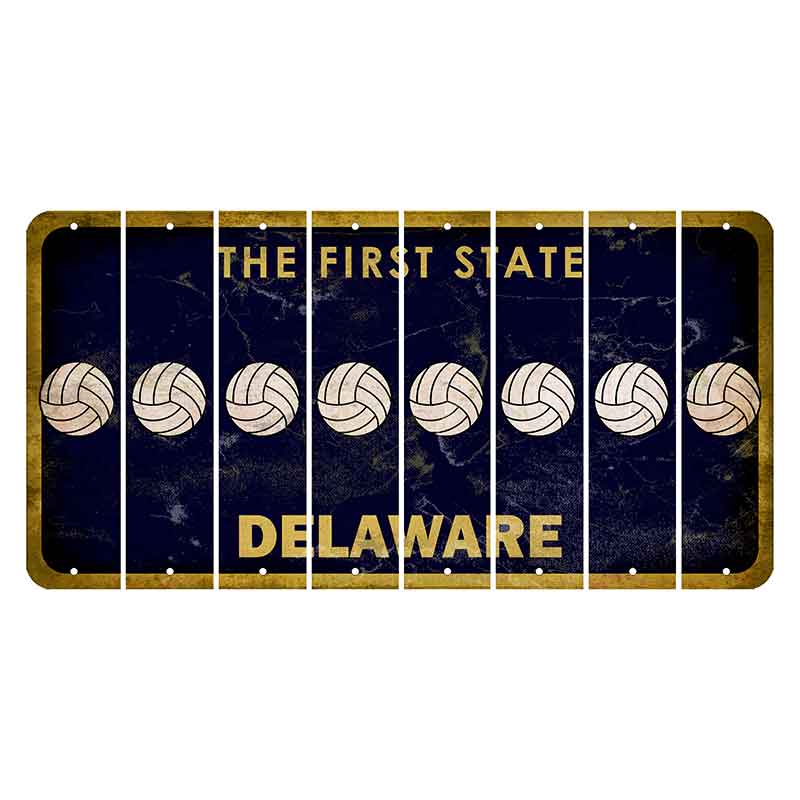 Delaware The First State Cut License Plate Strips (Set of 8) Trophy