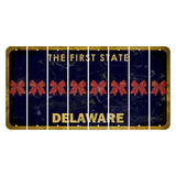 Delaware The First State Cut License Plate Strips (Set of 8) Cheer Bow