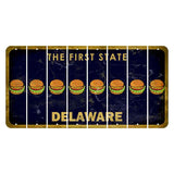 Delaware The First State Cut License Plate Strips (Set of 8) Hamburger