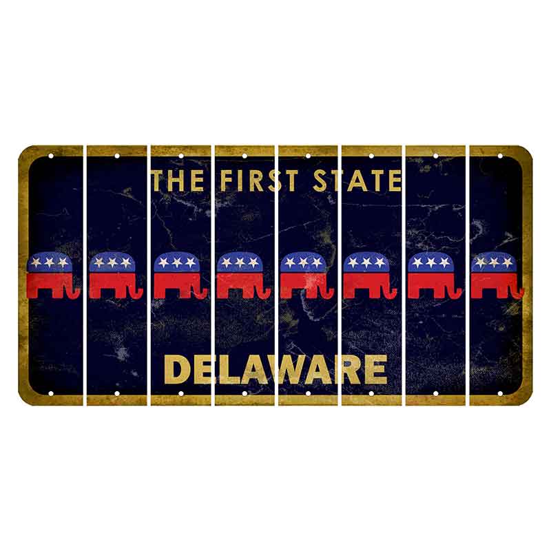 Delaware The First State Cut License Plate Strips (Set of 8) Reindeer