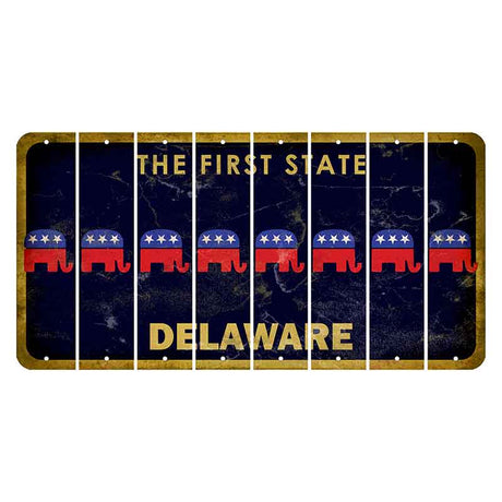 Delaware The First State Cut License Plate Strips (Set of 8) Reindeer