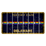 Delaware The First State Cut License Plate Strips (Set of 8) Latte
