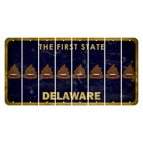 Delaware The First State Cut License Plate Strips (Set of 8) Emoji - Poop
