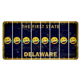 Delaware The First State Cut License Plate Strips (Set of 8) Emoji - Laughing