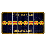 Delaware The First State Cut License Plate Strips (Set of 8) Emoji - Heart Eyes