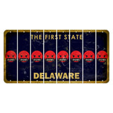 Delaware The First State Cut License Plate Strips (Set of 8) Emoji - Pissed
