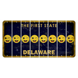 Delaware The First State Cut License Plate Strips (Set of 8) Emoji - Winking
