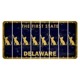 Delaware The First State Cut License Plate Strips (Set of 8) Cat