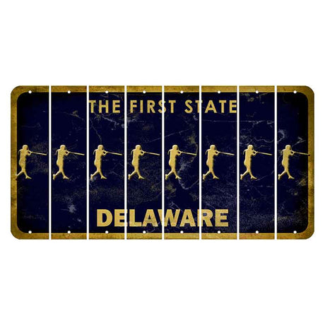 Delaware The First State Cut License Plate Strips (Set of 8) Softball