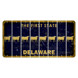 Delaware The First State Cut License Plate Strips (Set of 8) Dairy Cow