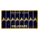 Delaware The First State Cut License Plate Strips (Set of 8) Dirtbike Rider