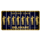 Delaware The First State Cut License Plate Strips (Set of 8) Police Badge