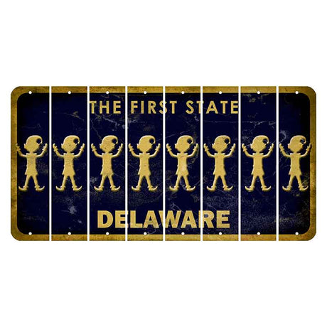 Delaware The First State Cut License Plate Strips (Set of 8) Elf