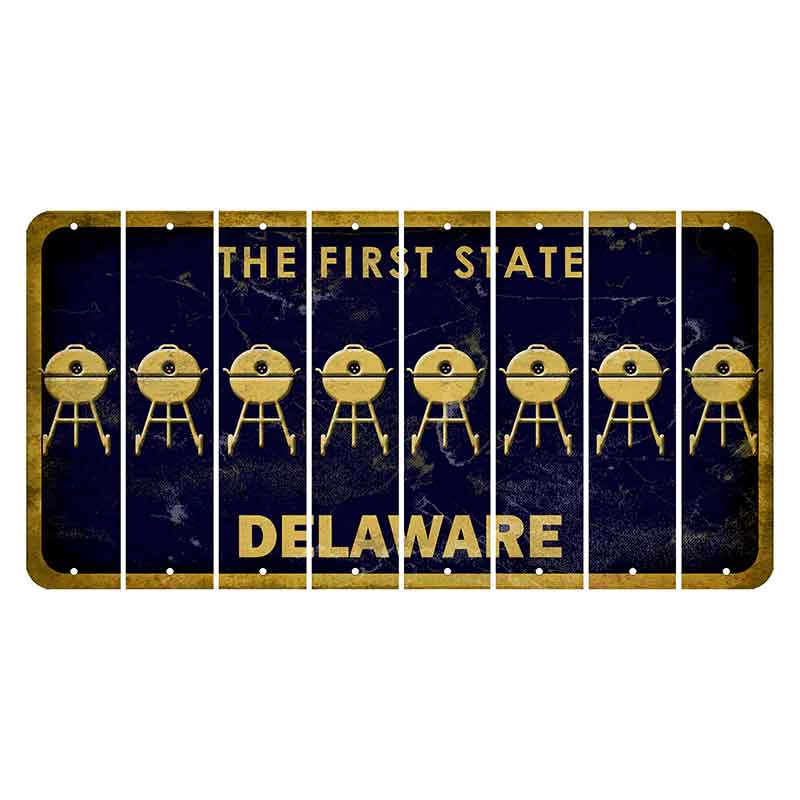 Delaware The First State Cut License Plate Strips (Set of 8) Grill