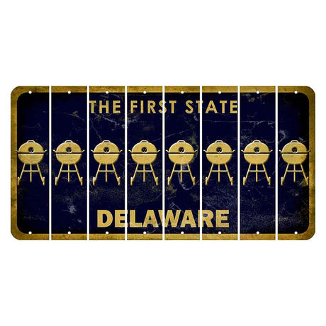Delaware The First State Cut License Plate Strips (Set of 8) Grill