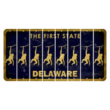 Delaware The First State Cut License Plate Strips (Set of 8) Milkshake