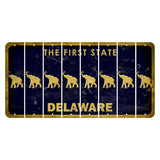 Delaware The First State Cut License Plate Strips (Set of 8) Elephant