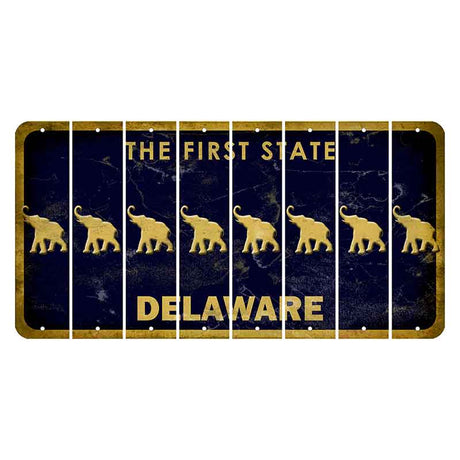 Delaware The First State Cut License Plate Strips (Set of 8) Elephant