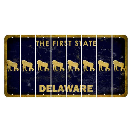 Delaware The First State Cut License Plate Strips (Set of 8) Gorilla