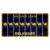 Delaware The First State Cut License Plate Strips (Set of 8) Camel
