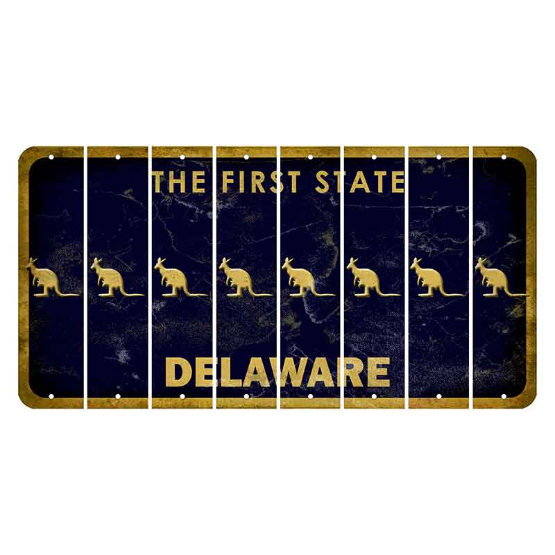 Delaware The First State Cut License Plate Strips (Set of 8) Kangaroo