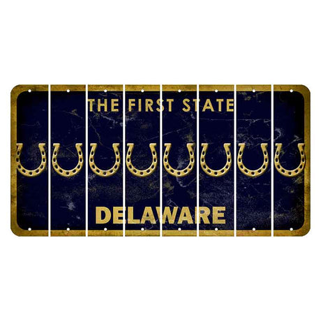 Delaware The First State Cut License Plate Strips (Set of 8) Horseshoe