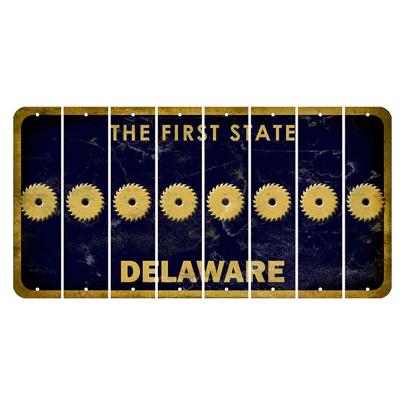 Delaware The First State Cut License Plate Strips (Set of 8) Santa Claus