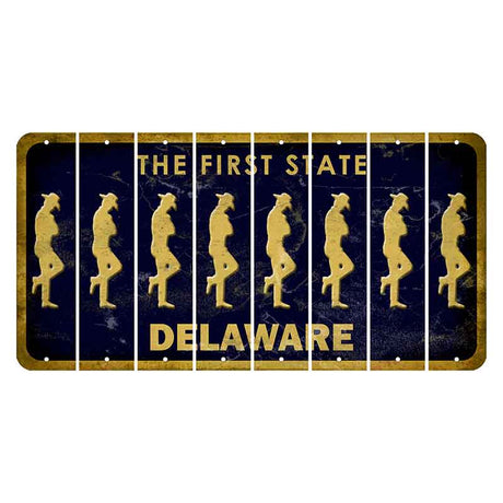 Delaware The First State Cut License Plate Strips (Set of 8) Cowboy - Leaning
