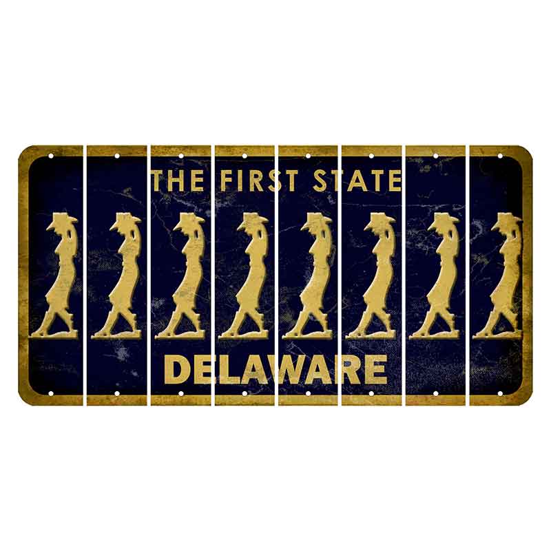 Delaware The First State Cut License Plate Strips (Set of 8) Cowgirl - Leaning