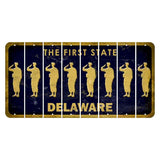 Delaware The First State Cut License Plate Strips (Set of 8) Soldier - Running
