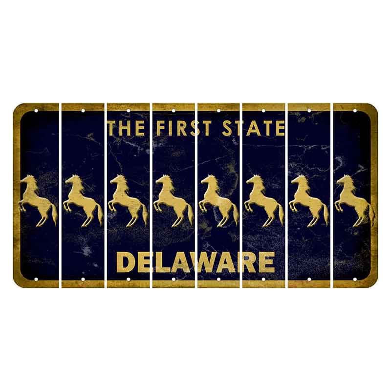 Delaware The First State Cut License Plate Strips (Set of 8) Horse