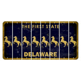 Delaware The First State Cut License Plate Strips (Set of 8) Horse