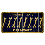 Delaware The First State Cut License Plate Strips (Set of 8) Wrecking Ball Crane