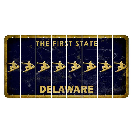Delaware The First State Cut License Plate Strips (Set of 8) Smiley Face