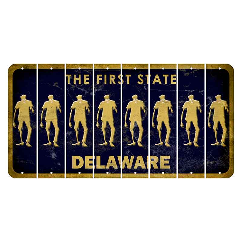 Delaware The First State Cut License Plate Strips (Set of 8) Yin Yang