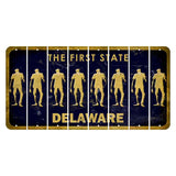 Delaware The First State Cut License Plate Strips (Set of 8) Yin Yang