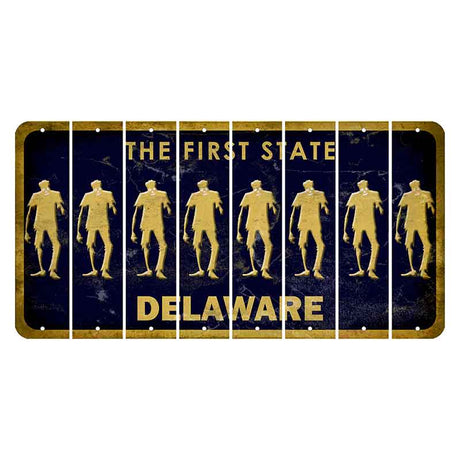 Delaware The First State Cut License Plate Strips (Set of 8) Yin Yang