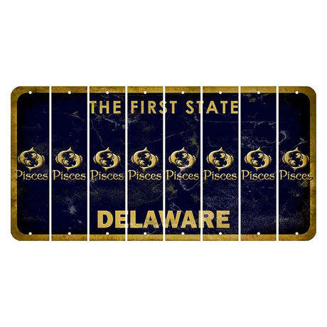 Delaware The First State Cut License Plate Strips (Set of 8) Zodiac Sign - Libra