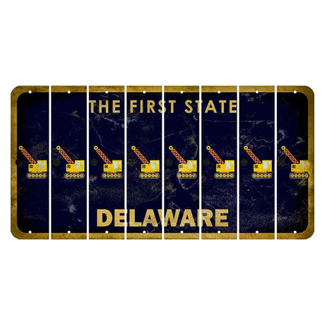 Delaware The First State Cut License Plate Strips (Set of 8) Witches Hat