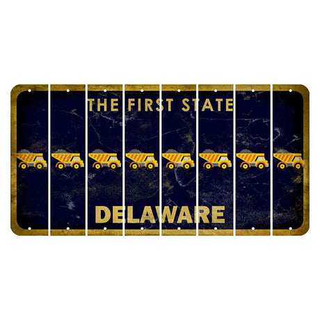 Delaware The First State Cut License Plate Strips (Set of 8) Dump Truck