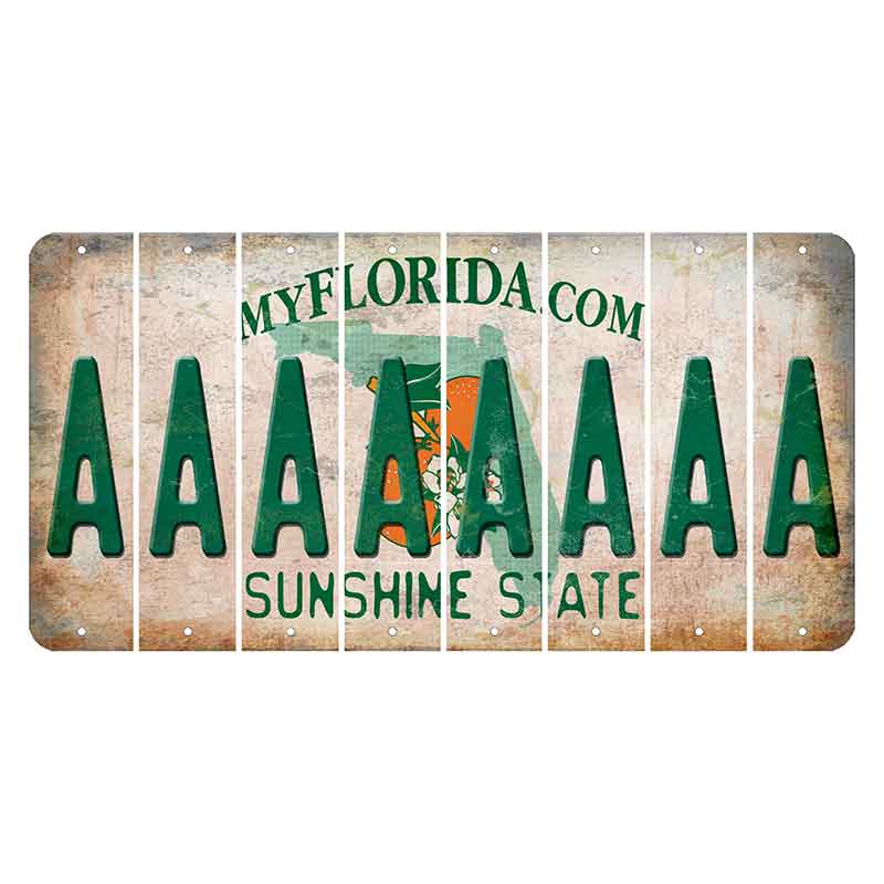 Florida Orange Blossom Cut License Plate Strips (Set of 8) A
