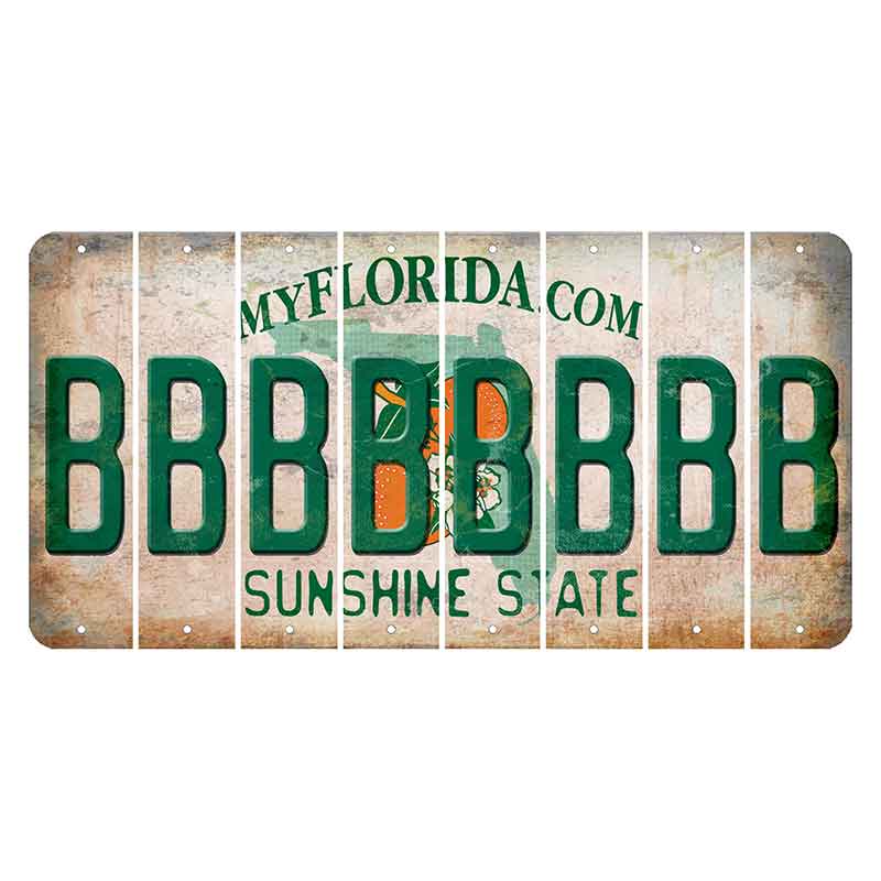 Florida Orange Blossom Cut License Plate Strips (Set of 8) B