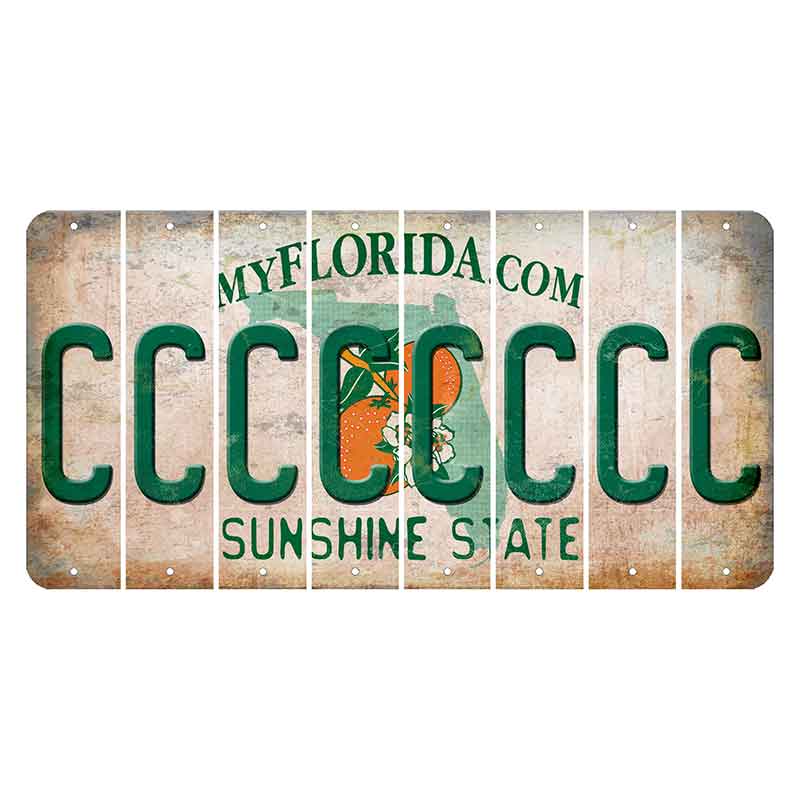 Florida Orange Blossom Cut License Plate Strips (Set of 8) C