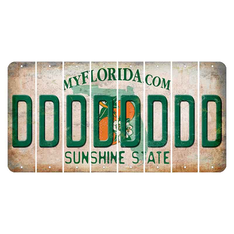 Florida Orange Blossom Cut License Plate Strips (Set of 8) D