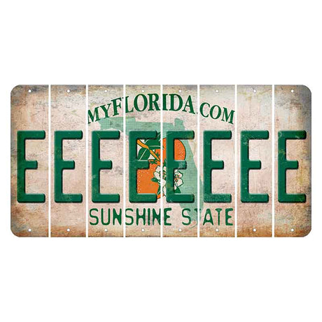 Florida Orange Blossom Cut License Plate Strips (Set of 8) E