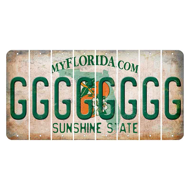 Florida Orange Blossom Cut License Plate Strips (Set of 8) G