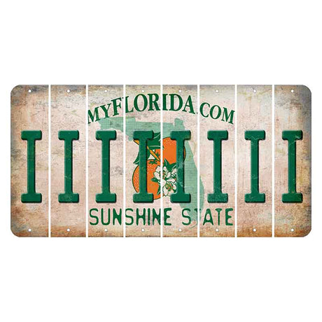 Florida Orange Blossom Cut License Plate Strips (Set of 8) I
