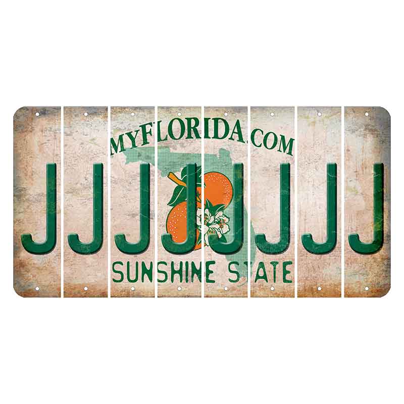 Florida Orange Blossom Cut License Plate Strips (Set of 8) J